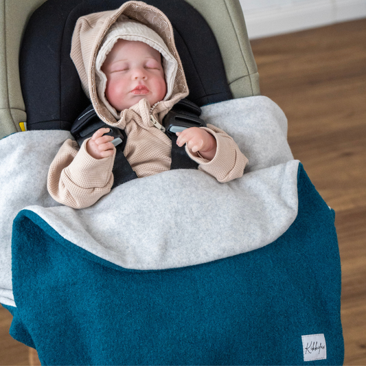 Einschlagdecke "Wollwalk turquoise "