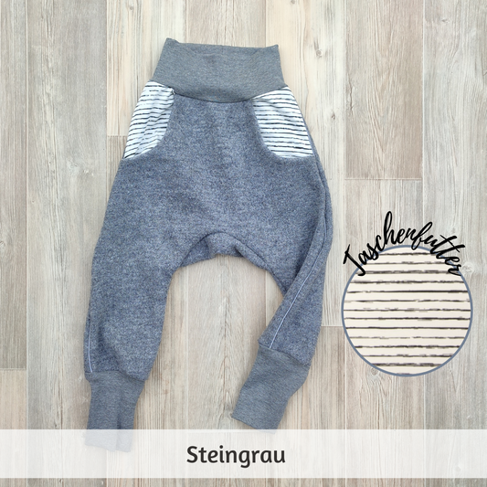 Wollwalk Hose "Alex" Steingrau Größe 86/92