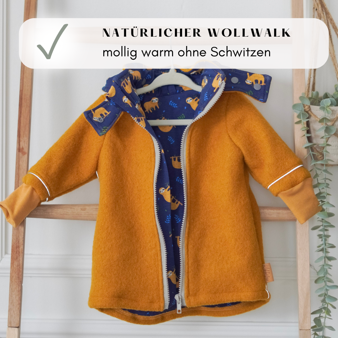 Wollwalk Jacke "Faultier" 74/80