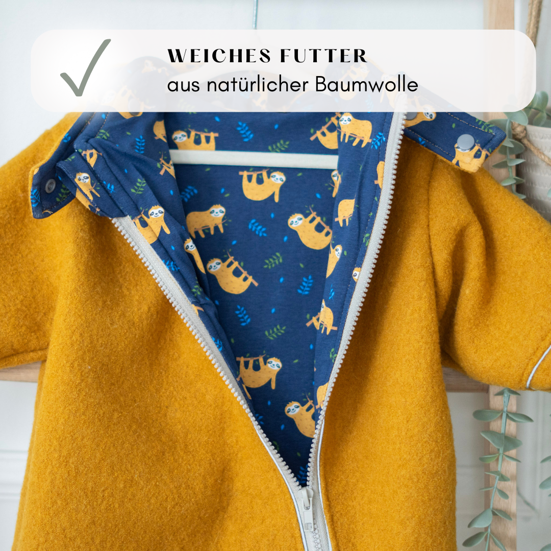 Wollwalk Overall mitwachselnd "Faultier"