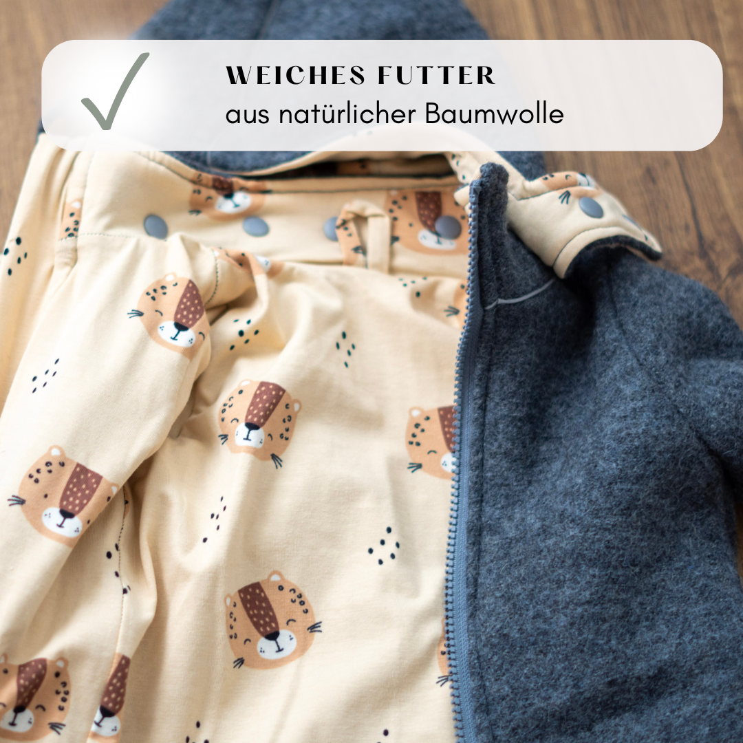 Wollwalk Jacke "Leo-Lino" 74/80