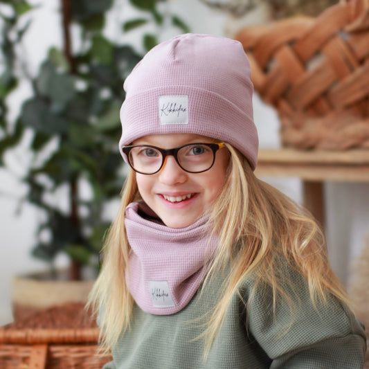 Beanie-Set aus Waffeljersey