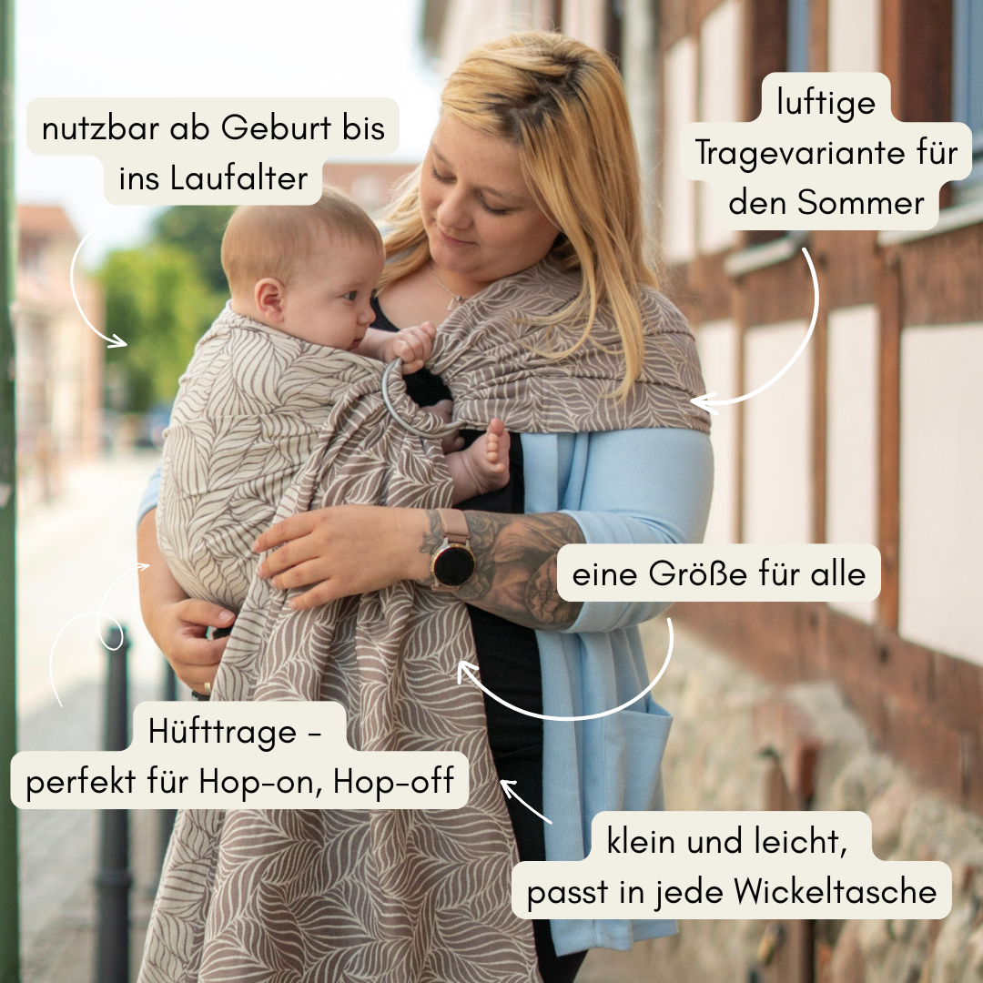 Hüfttrage Ring Sling - Lotte aus weichem Tencel