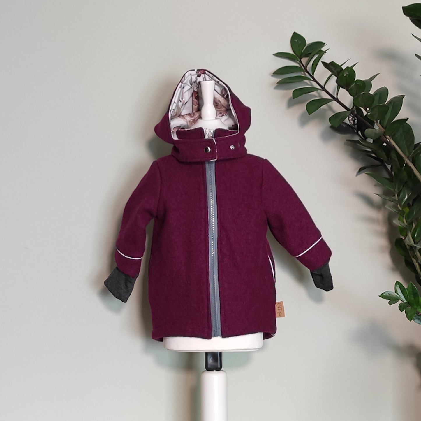 Wollwalk Jacke "Alex" brombeere Größe 110/116