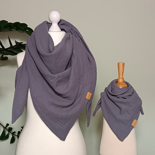 Halstuch 'Lina' Musselin dusty grey