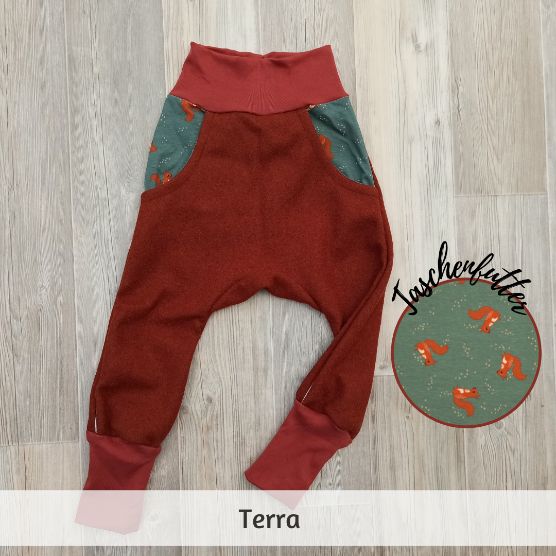 Wollwalk Hose "Alex" terra Größe 98/104