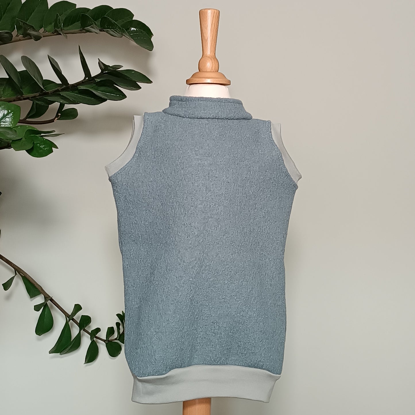 Wollwalk Weste 'Maxi' "dusty mint" 110/116
