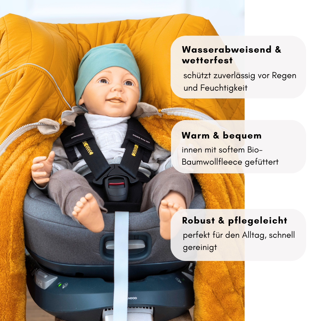 XL Kindersitzponcho Stepp Senfgelb