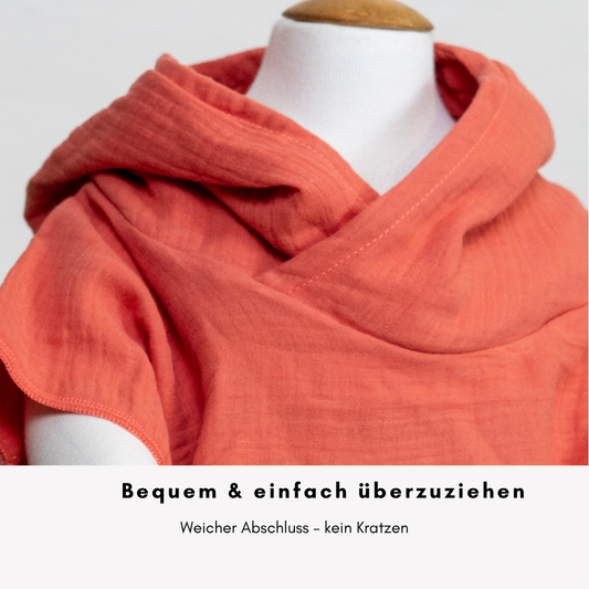 Badeponcho aus Musselin – Leicht, saugstark & ideal für den Sommer "Corall"