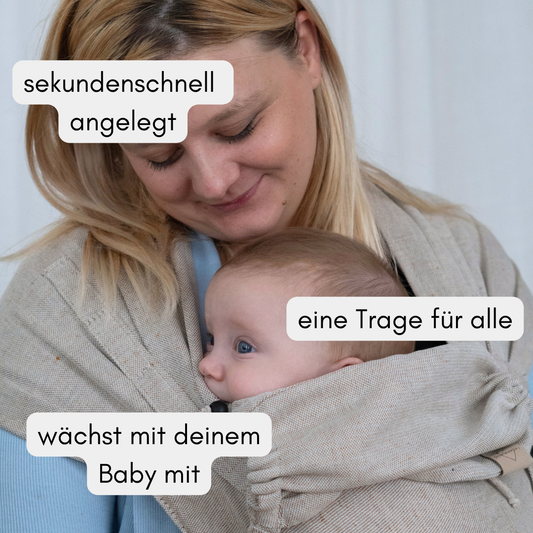 Babytrage Neugeborene – FullBuckle Trage mit Schnallen, wächst flexibel im ersten Lebensjahr mit