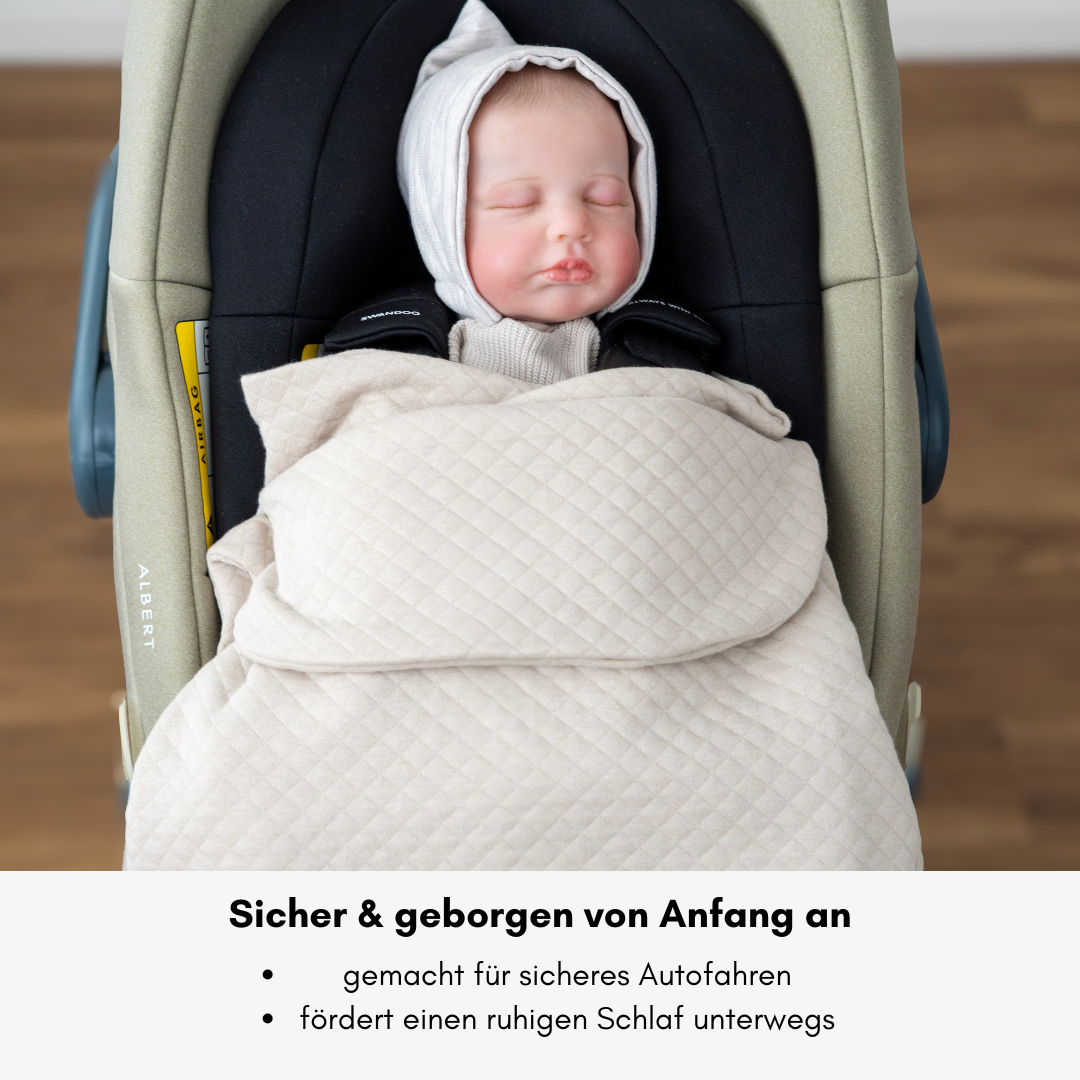 Einschlagdecke ohne Kapuze – maximale Sicherheit & passend für alle Babyschalen