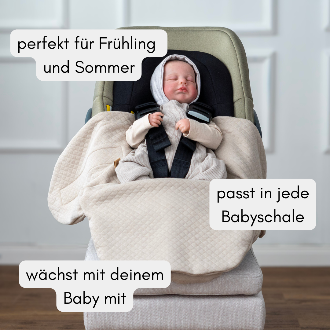 Einschlagdecke Babyschale Sommer – weich, leicht & ohne Hitzestau