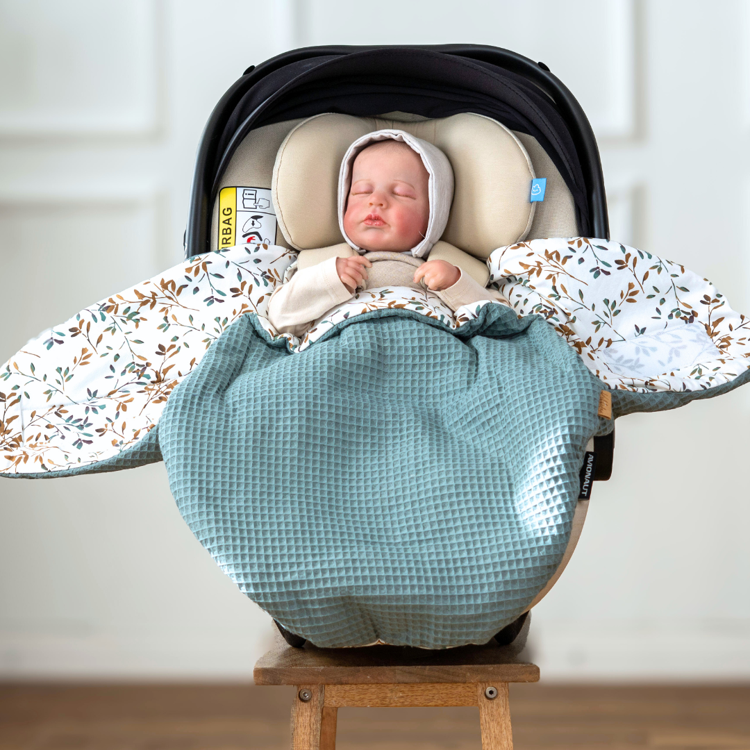 Einschlagdecke Babyschale Sommer – weich, leicht & ohne Hitzestau - mint
