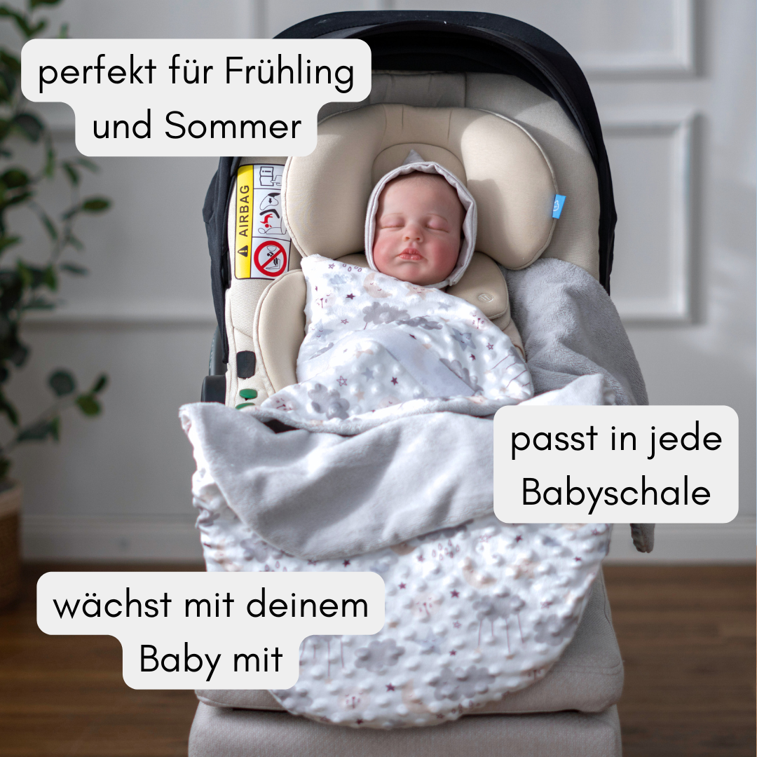 Einschlagdecke für Babyschale – warm, sicher & bequem, ideal ab Geburt