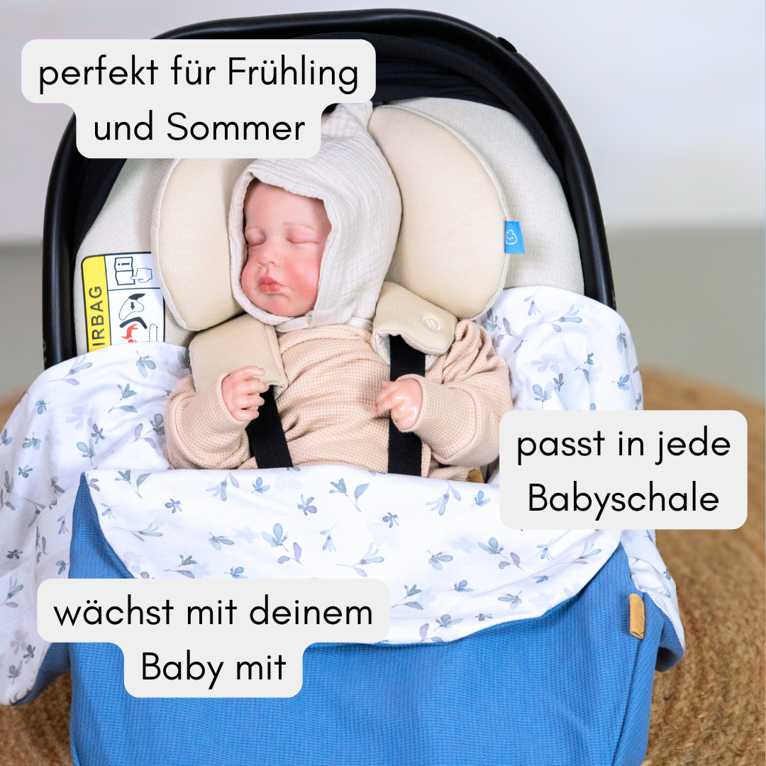 Einschlagdecke Frühling & Sommer- Blue (Waffeljersey & Jersey)