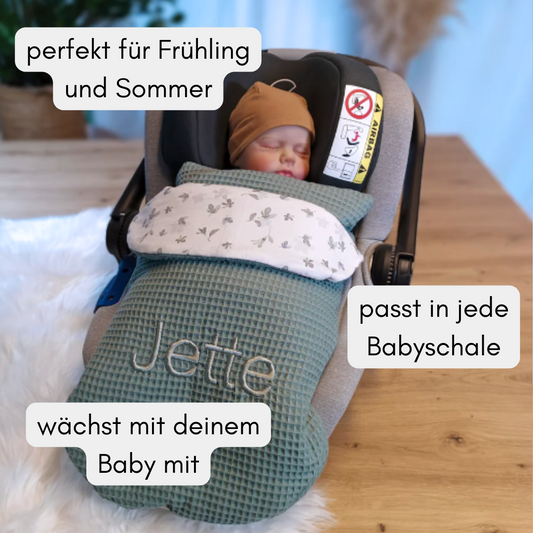Einschlagdecke ab Geburt – für Babyschale, Kinderwagen oder Autositz