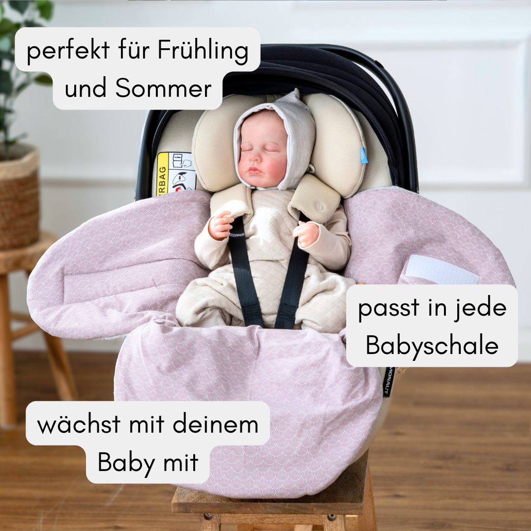 Einschlagdecke Frühling & Sommer - Rosè (Waffel & Jersey)