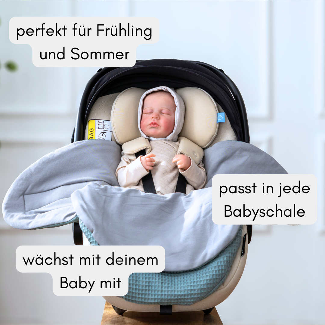 Einschlagdecke Frühling & Sommer -Mint (Waffelpiqué & Jersey)