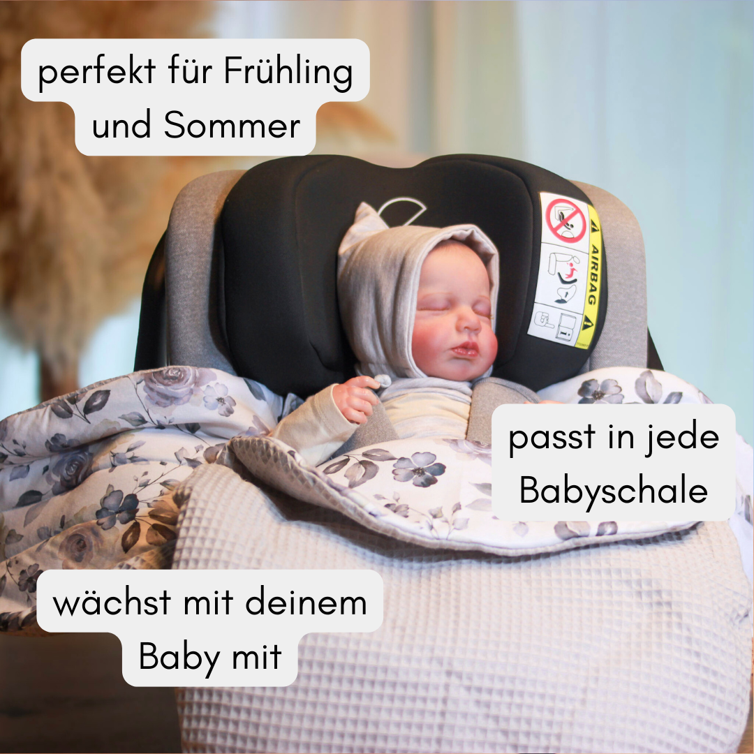 Einschladecke Frühling & Sommer - Aquarell (Waffel & Jersey)