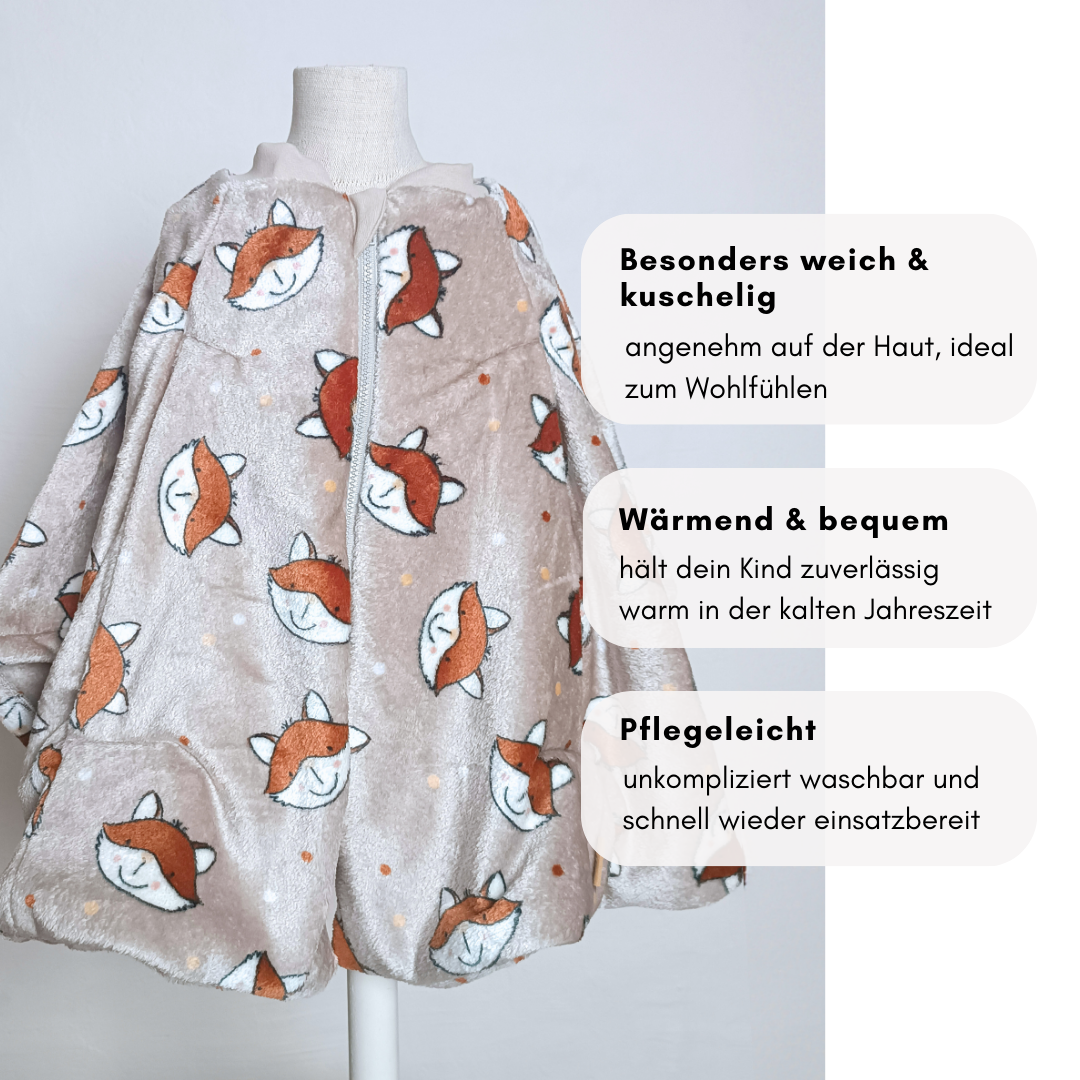 Kindersitzponcho "flauschiger Fuchs"