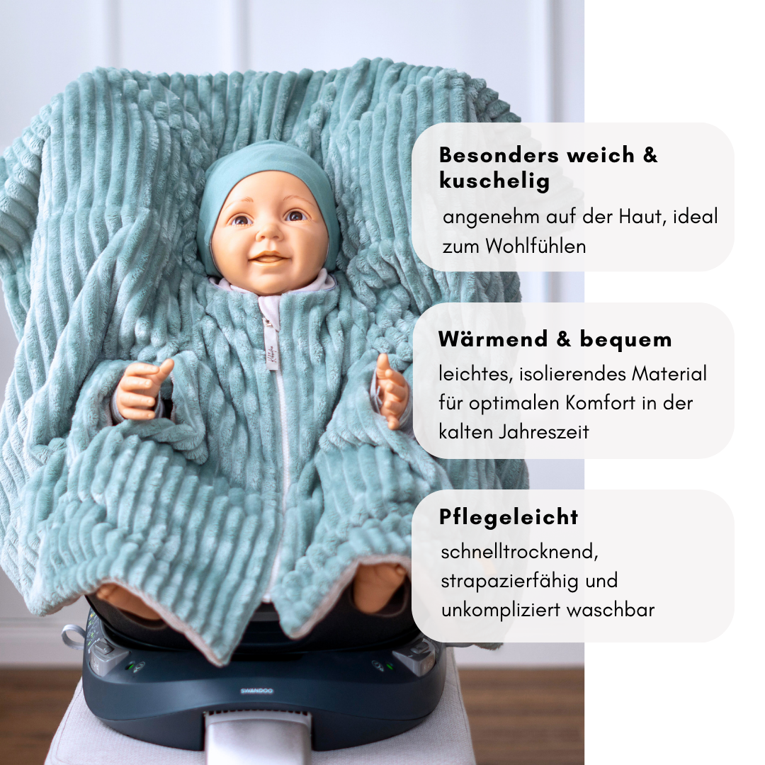Geschlossener Fleece‑Poncho – warm & weich, bequem & sicher