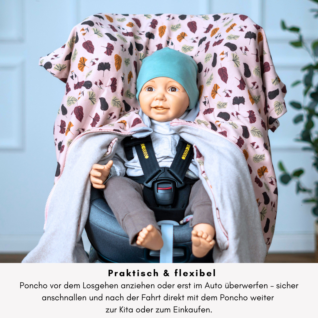 „Offener Poncho – praktisch & flexibel, einfach überwerfen & sicher anschnallen“