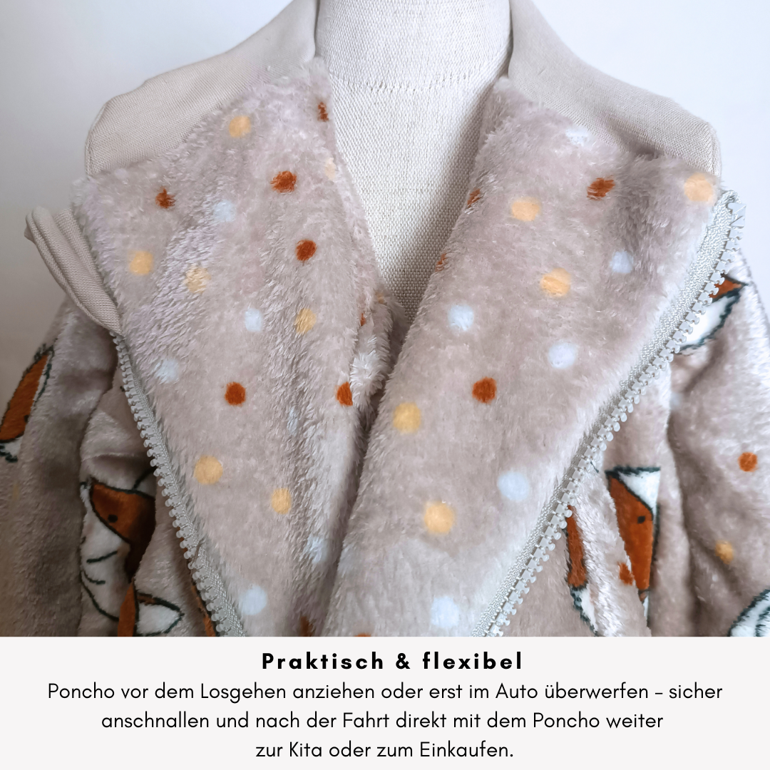 Kindersitzponcho "flauschiger Fuchs"