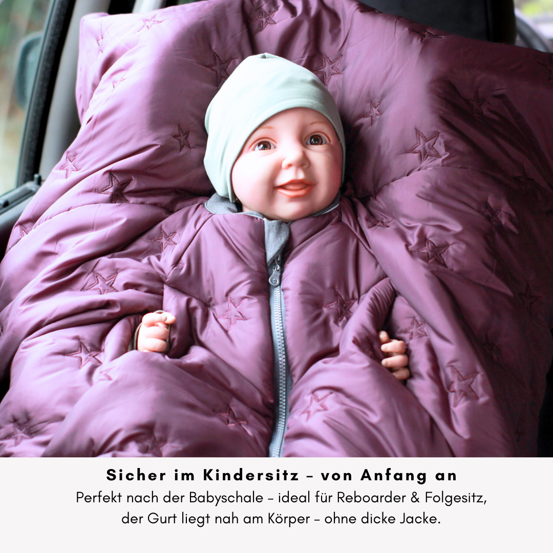 Kindersitzponcho Stars Purple
