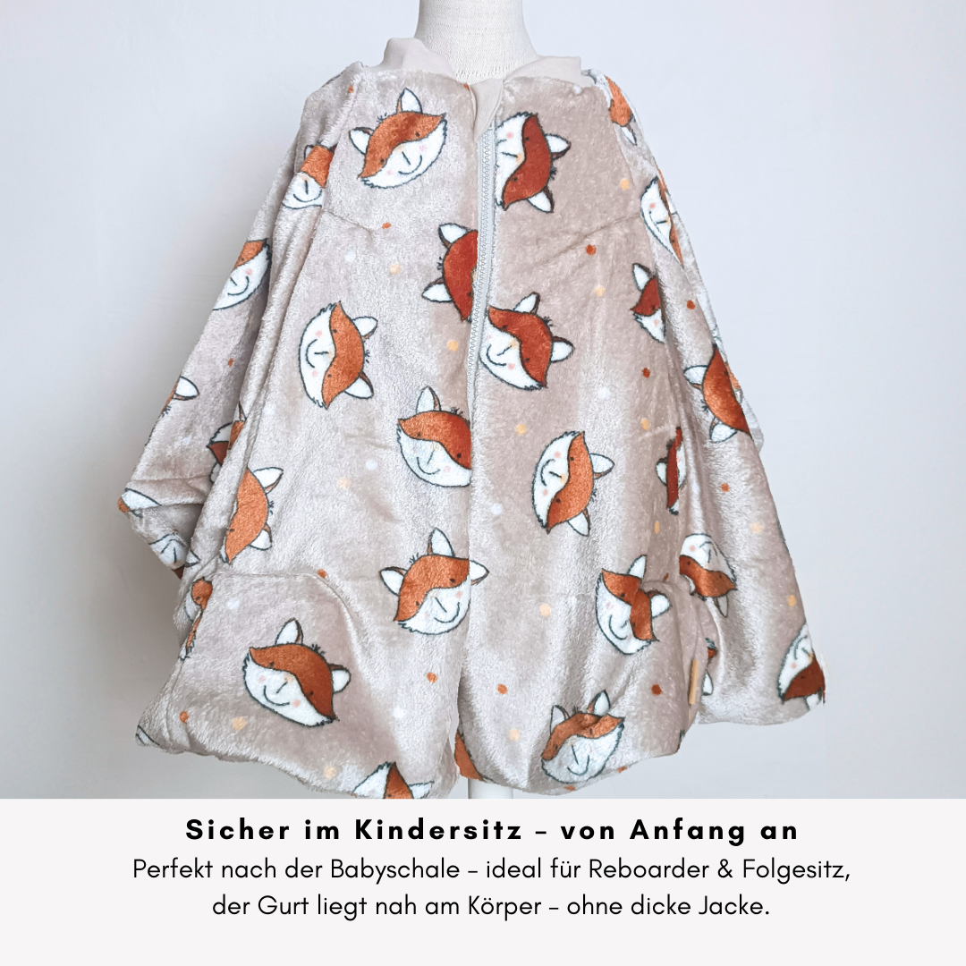 Kindersitzponcho "flauschiger Fuchs"