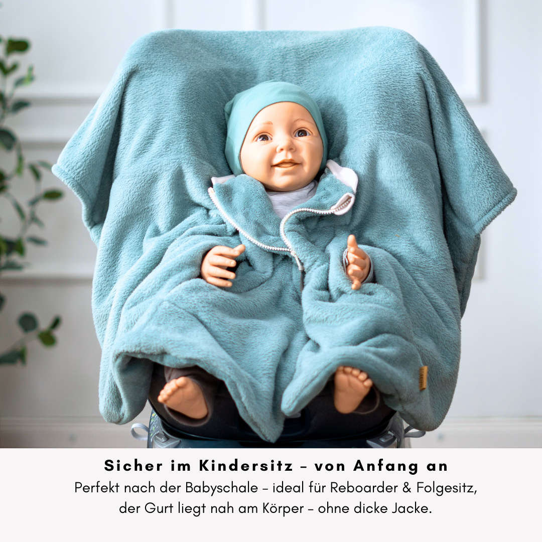 Kindersitzponcho "flauschig mint"