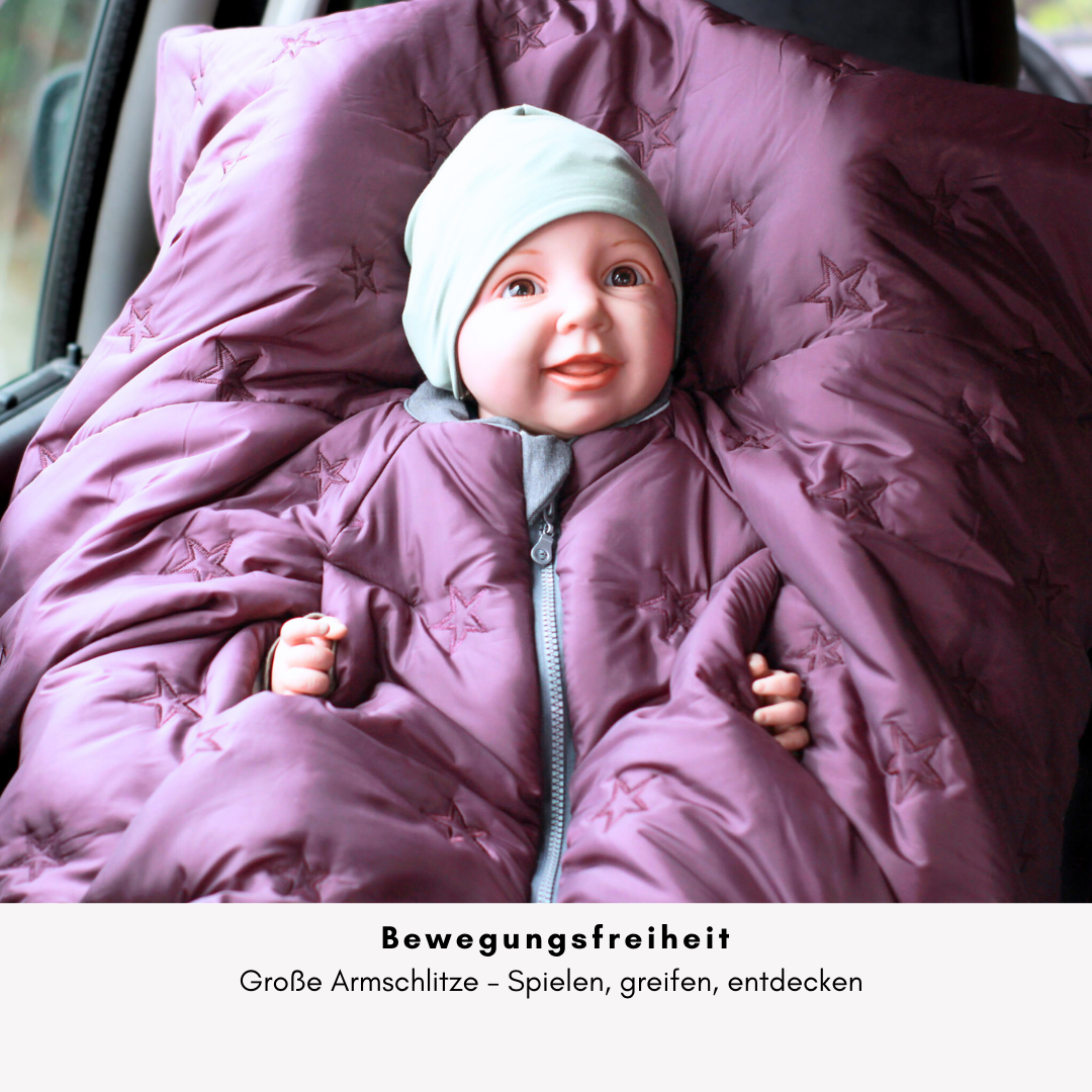 Kindersitzponcho Stars Purple