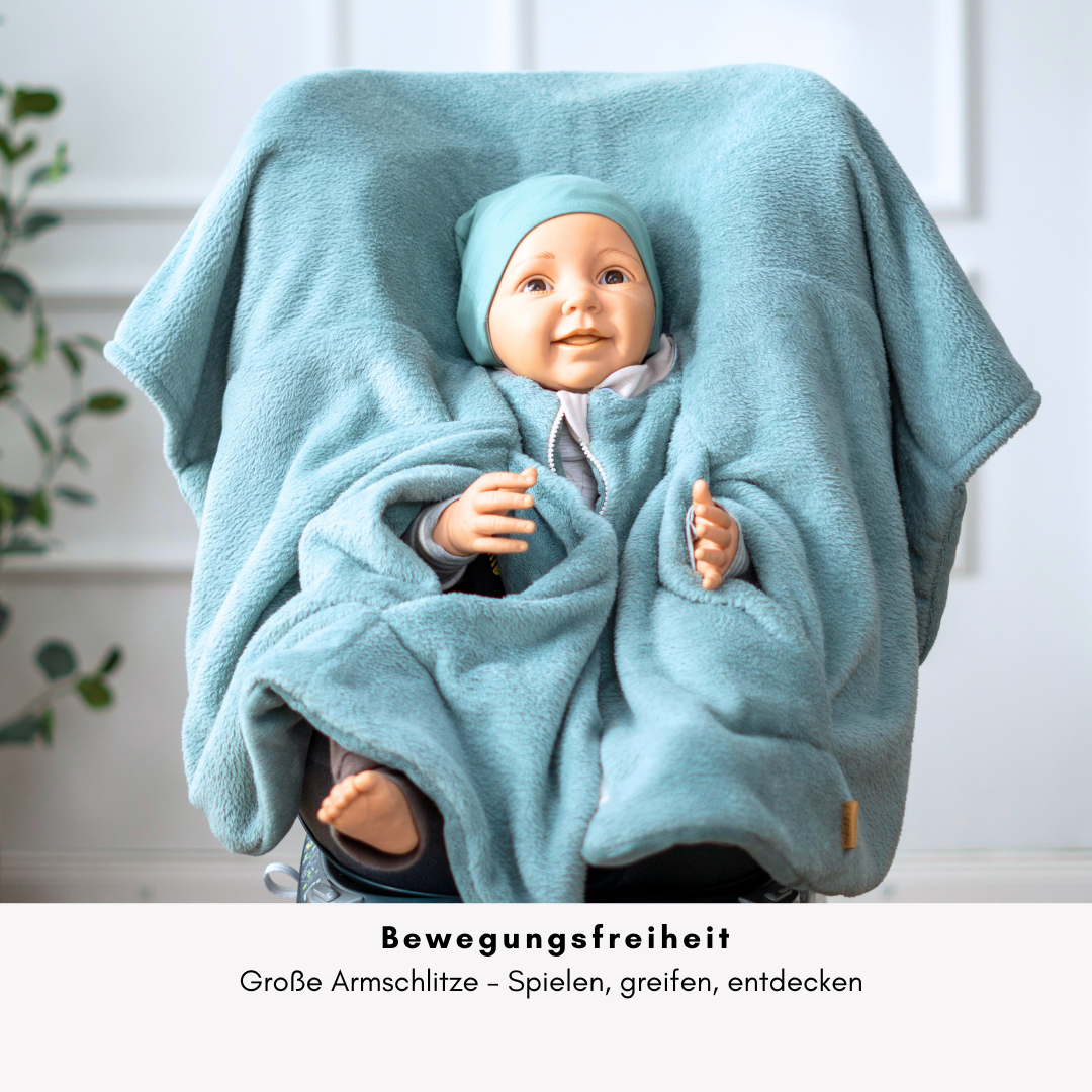 Kindersitzponcho "flauschig mint"