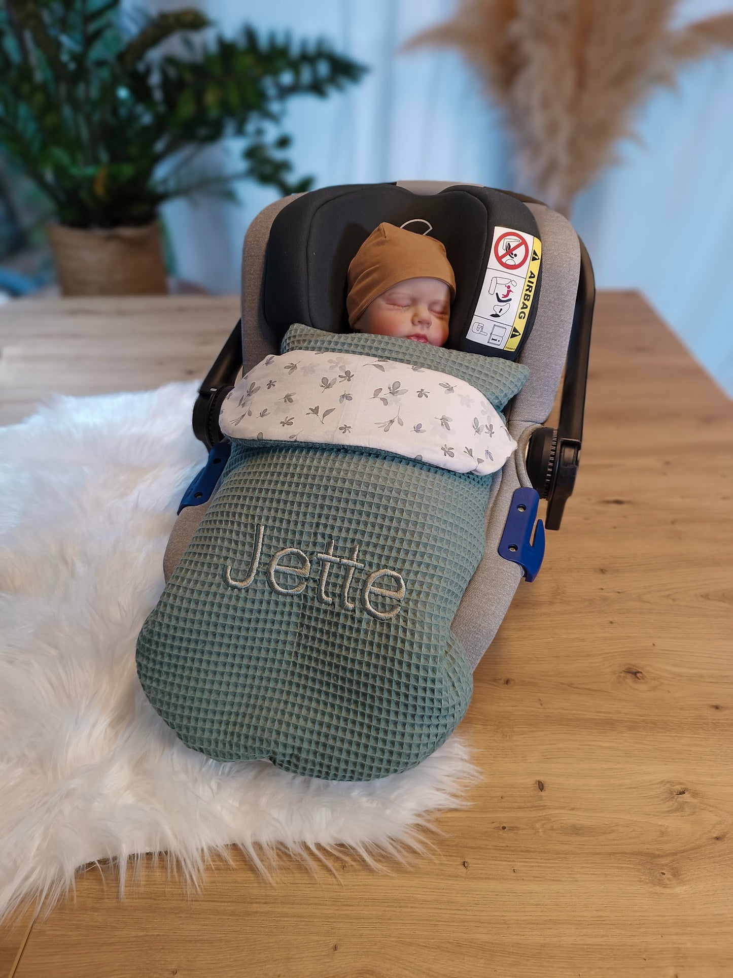 personalisierte Einschlagdecke aus Winter-Waffelstoff