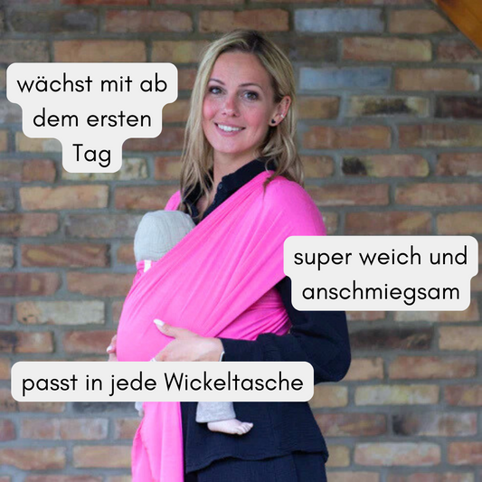 Elastisches Tragetuch vorgebunden – dein Baby schnell, ergonomisch und geborgen tragen