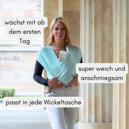 Elastisches Tragetuch vorgebunden – dein Baby schnell, ergonomisch und geborgen tragen