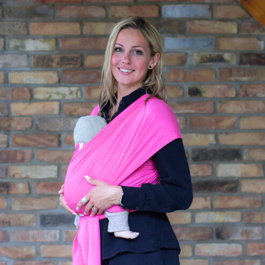 Elastisches Babytragetuch aus Bambus – perfekt ab Geburt, weich und sicher für Neugeborene und Frühchen - Pink