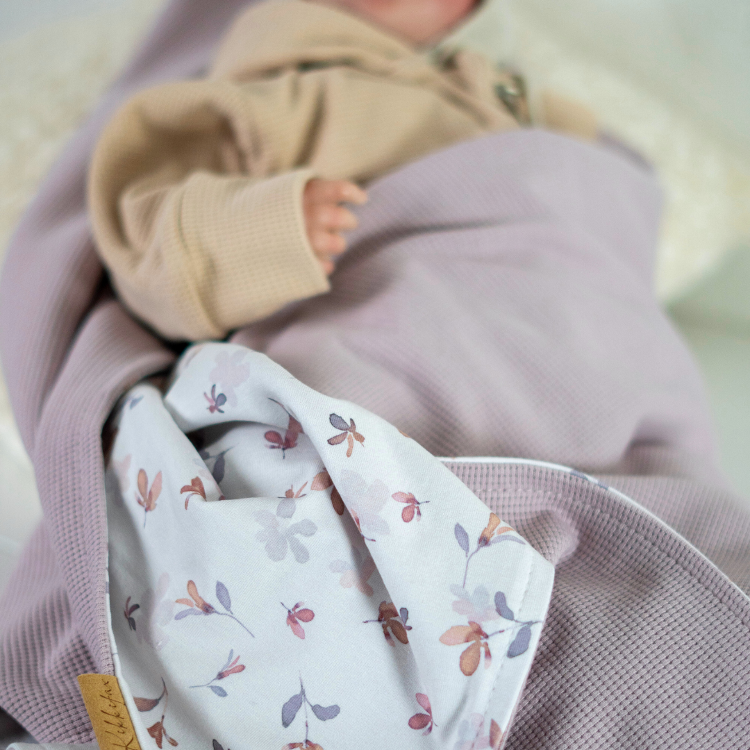 Babydecke Waffeljersey & Jersey - rosa 100×70 cm – Sommerdecke für Kinderwagen, Babyschale & Zuhause