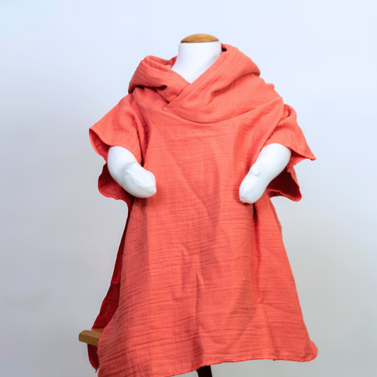 Badeponcho aus Musselin – Leicht, saugstark & ideal für den Sommer "Corall"
