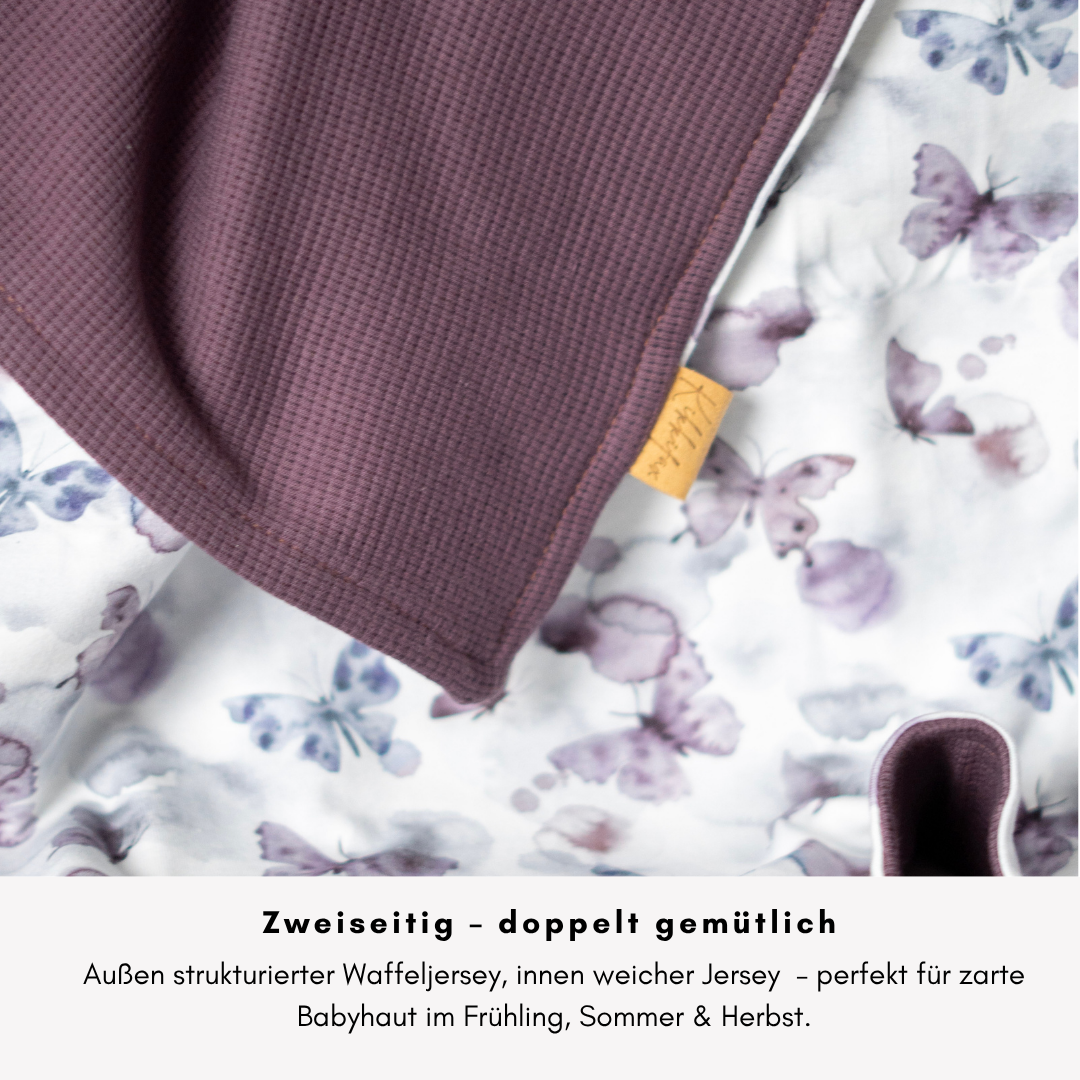 Babydecke Waffeljersey & Jersey - Schmetti 100×70 cm – Sommerdecke für Kinderwagen, Babyschale & Zuhause
