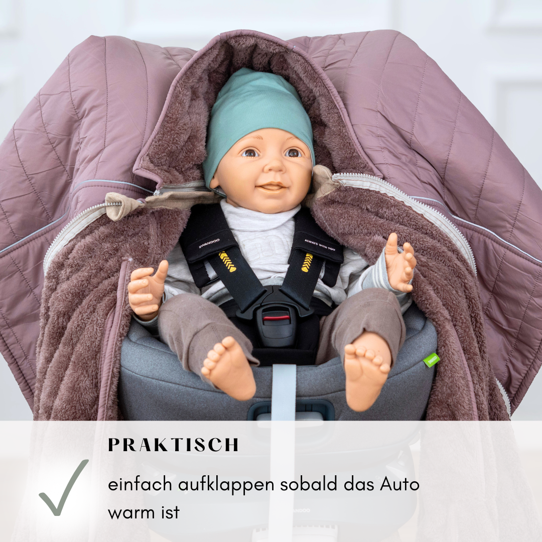 XL Kindersitzponcho Stepp Mauve
