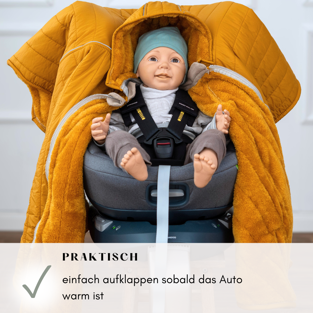 XL Kindersitzponcho Stepp Senfgelb