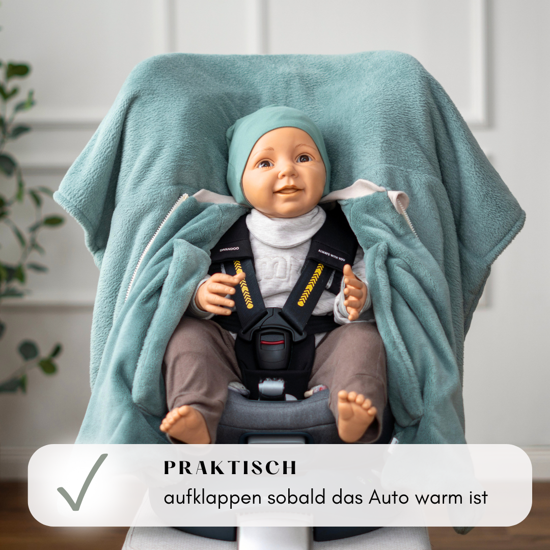 Kindersitzponcho "flauschig mint"