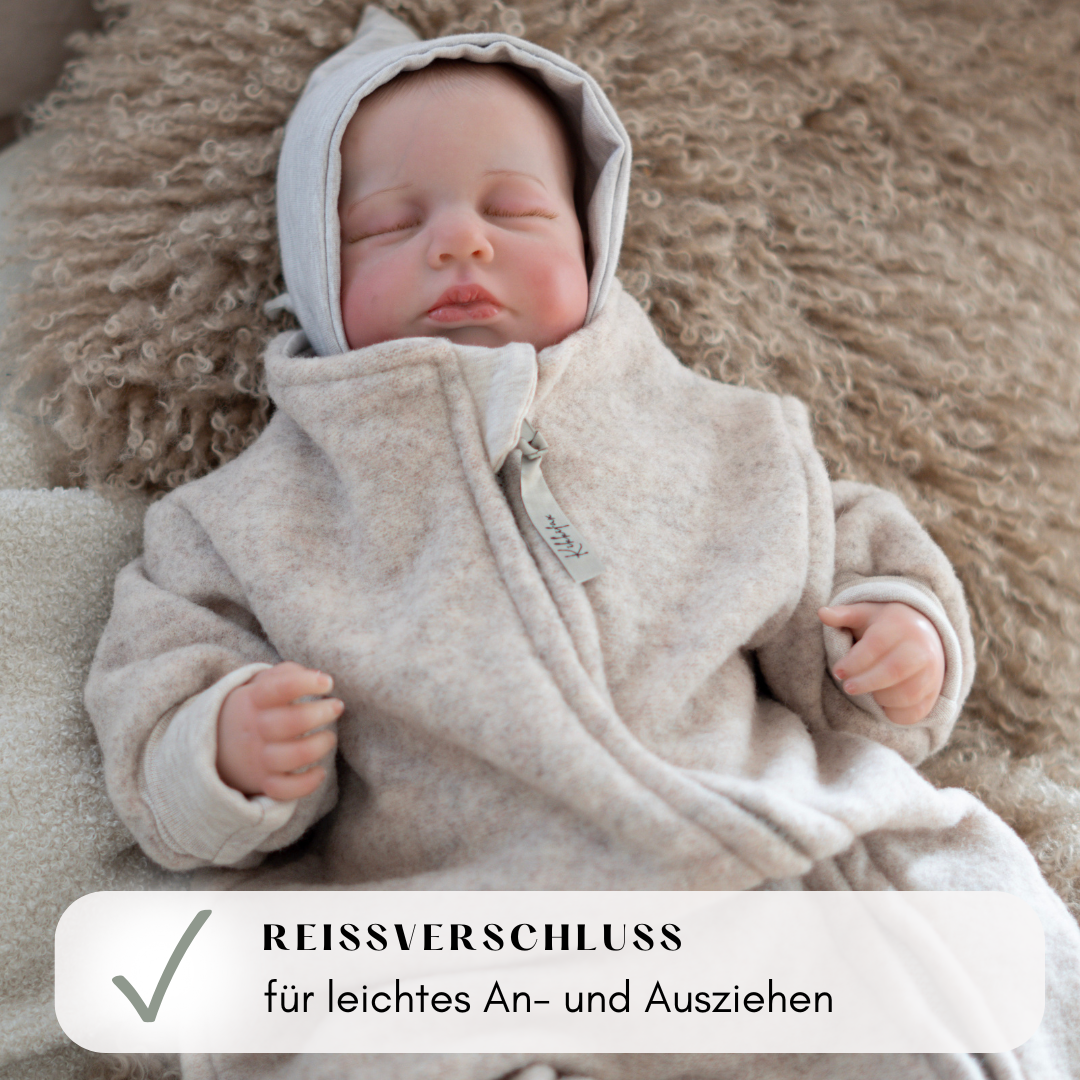 Wollfleece Newborn Overall - beige