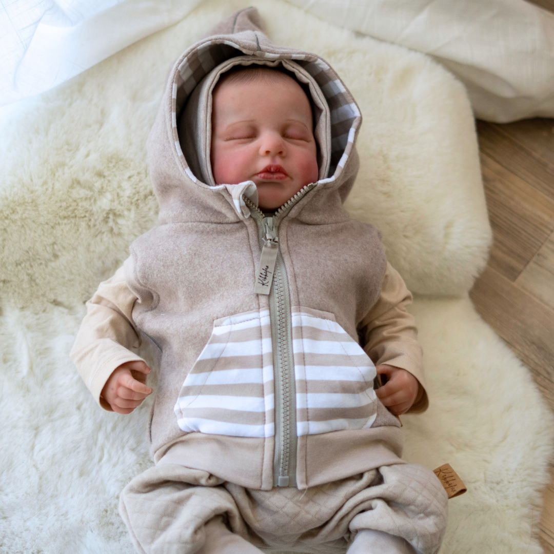 Kinderweste aus Baumwollfleece – beige, leicht & ideal für Übergangszeiten