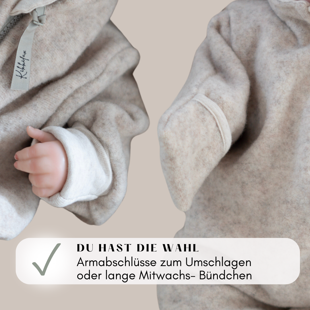 Wollfleece Newborn Overall - beige