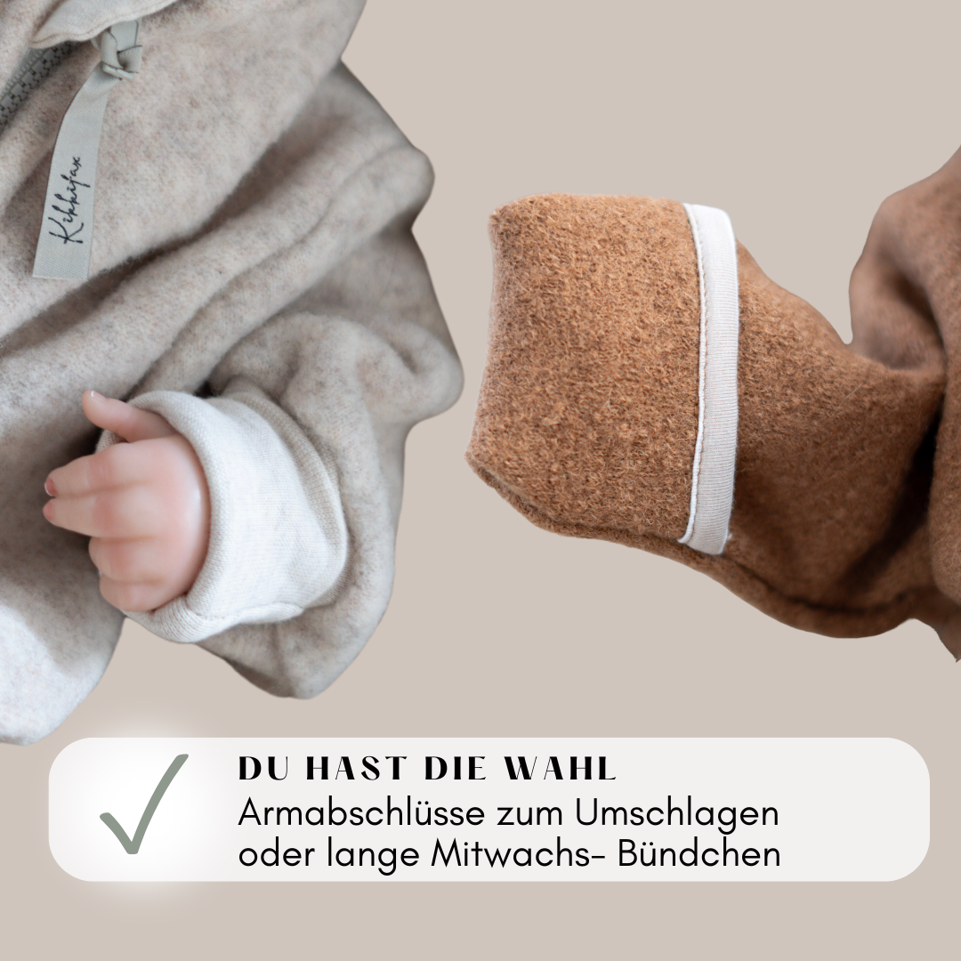 Wollwalk Newborn Overall - Armabschlüsse wählbar