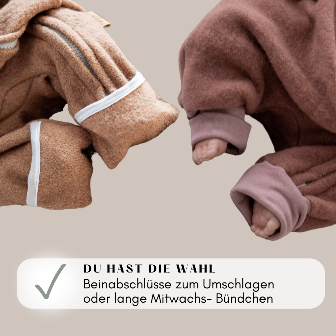 Wollfleece Newborn Overall - Altrosa -