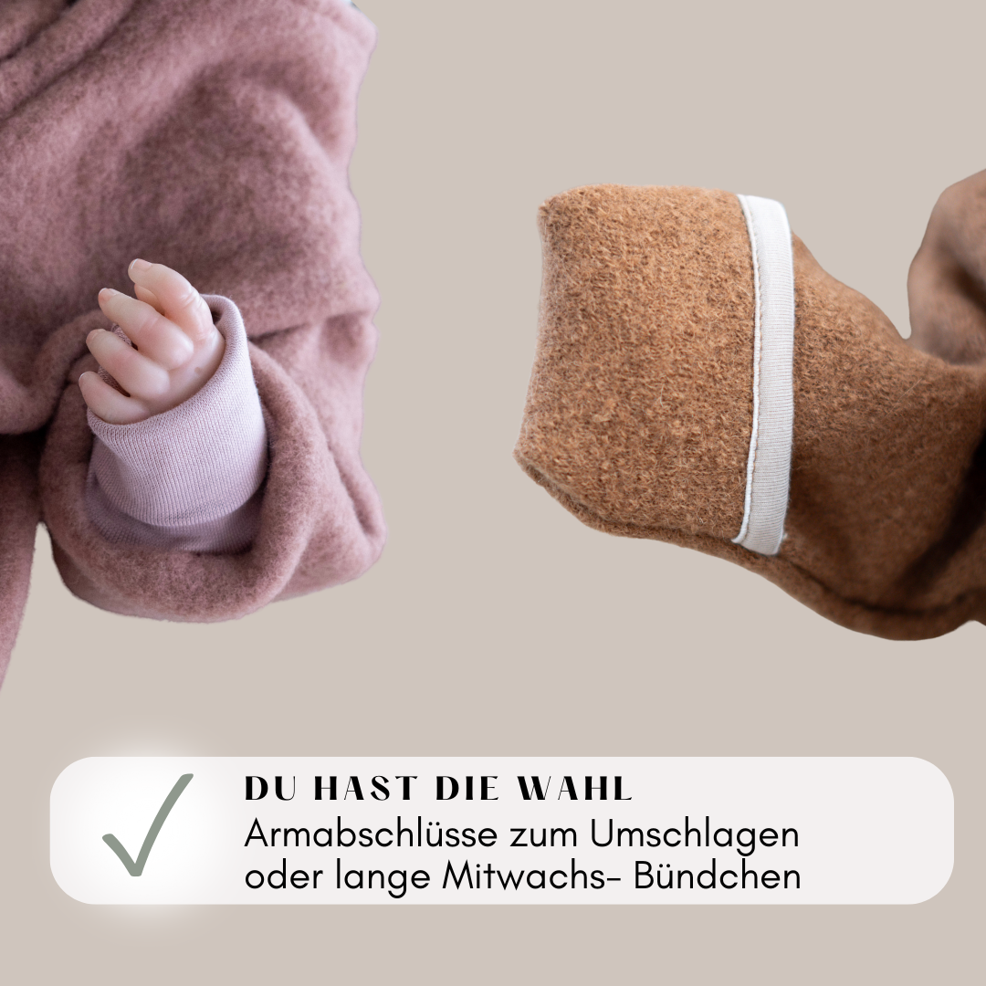 Wollfleece Newborn Overall - Altrosa -