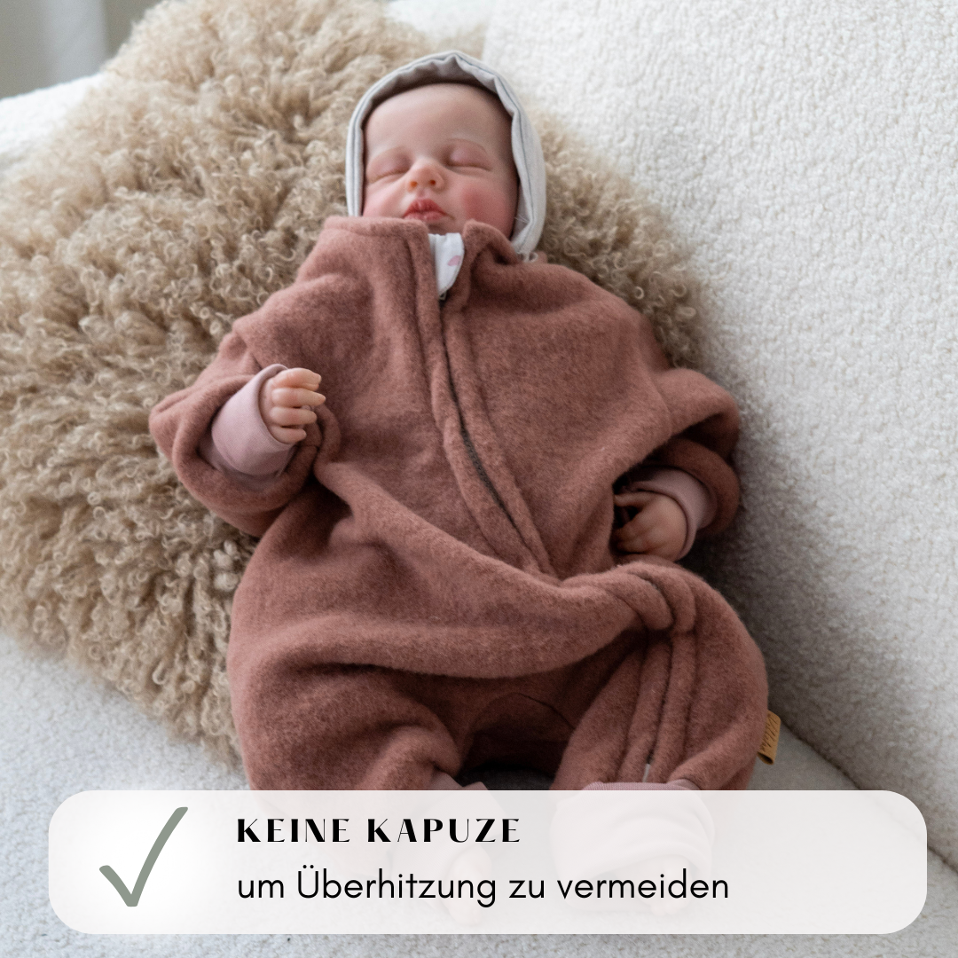 Wollfleece Newborn Overall - Altrosa -