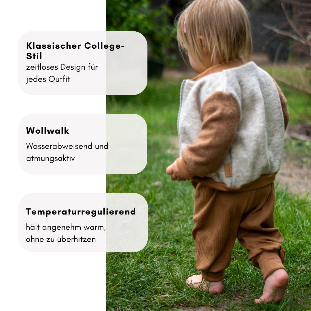 College-Jacke aus Wollwalk – wasserabweisend, atmungsaktiv & zeitlos im Design